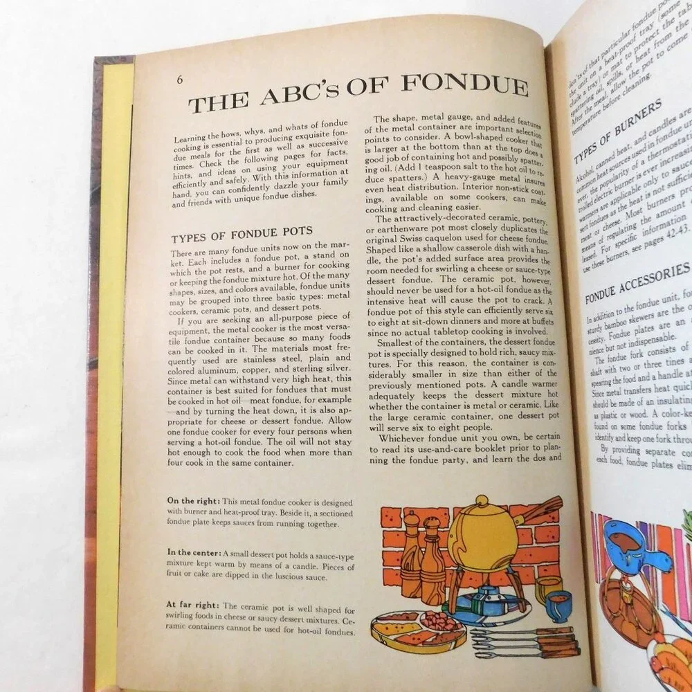 Better Homes and Gardens Fondue and Tabletop Cooking 1971 Vintage HB Cookbook